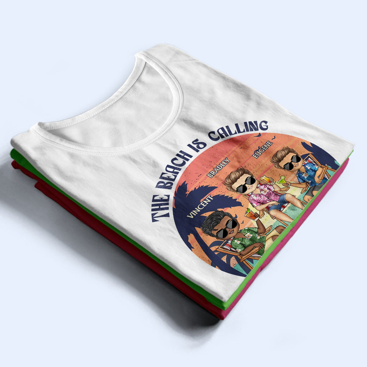 The Beach Is Calling And We Must Go Best Friends Retro - Summer Gift For Bestie, BFF - Personalized T Shirt