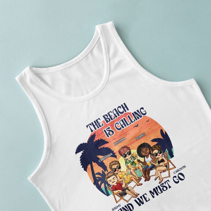 The Beach Is Calling And We Must Go Best Friends Retro - Summer Gift For Bestie, BFF - Personalized T Shirt