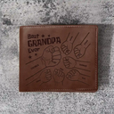 Best Dad Ever Fist Punch Faux-Stitched Effect - Personalized Leather Wallet