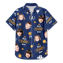 Trophée photo personnalisé « Meilleur papa de tous les temps » - T-shirt hawaïen personnalisé