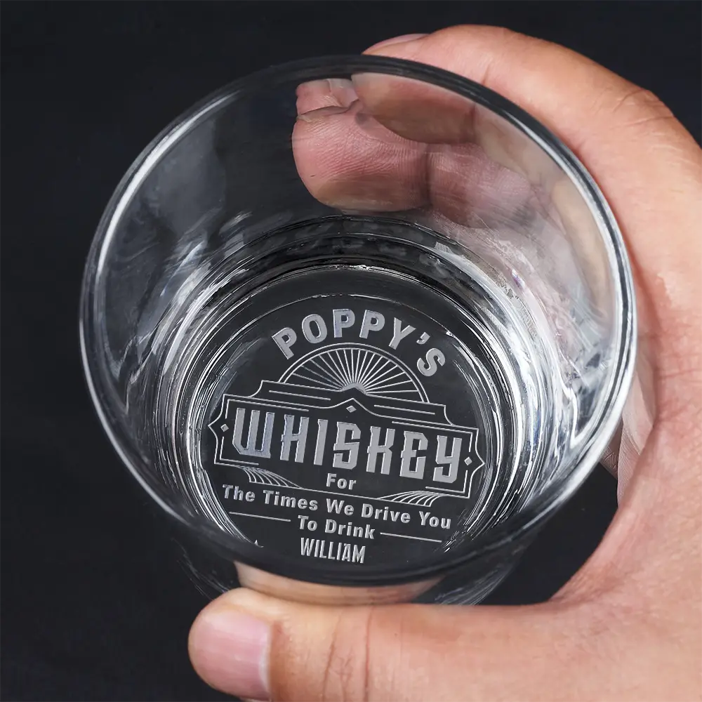 Dad For The Times We Drive You To Drink - Personalized Engraved Whiskey Glass