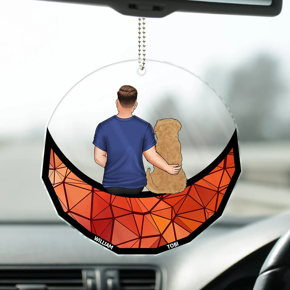 A Man And His Dog A Bond That Can't Be Broken - Personalized Acrylic Car Hanger
