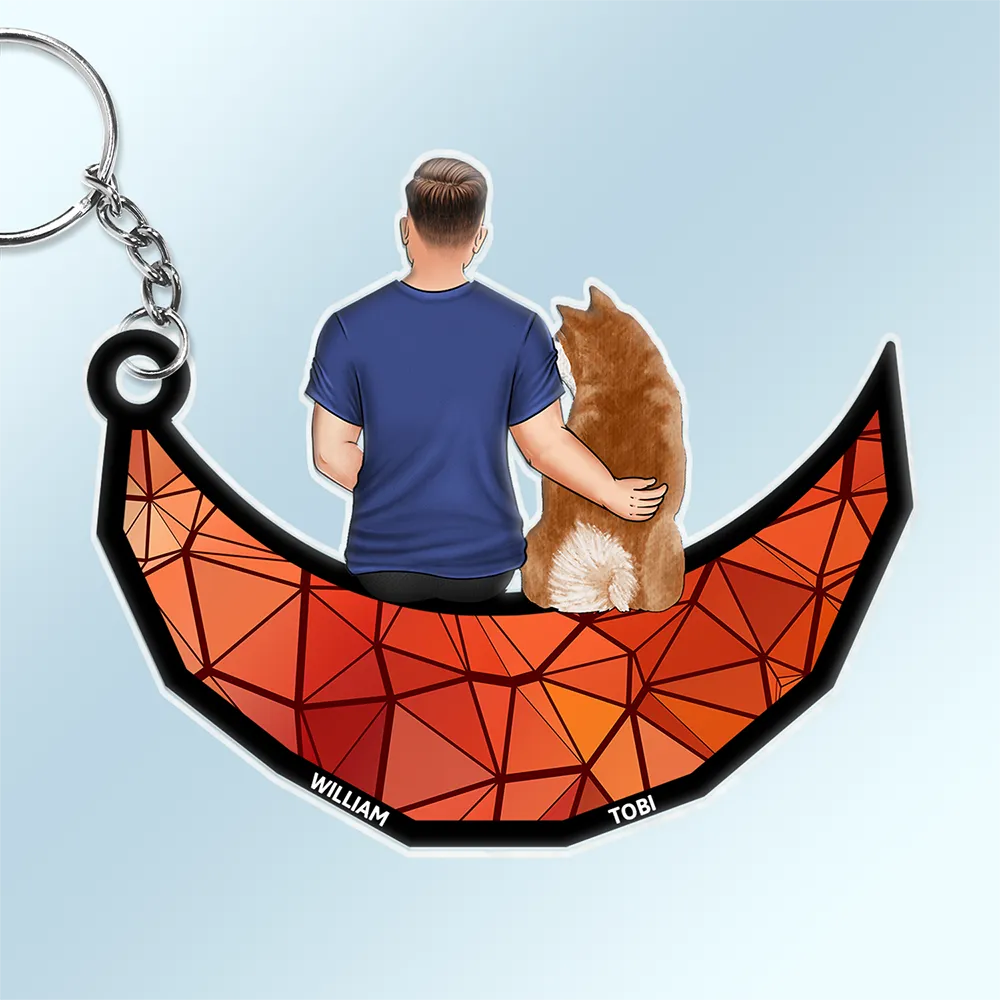 A Man And His Dog A Bond That Can't Be Broken - Personalized Cutout Acrylic Keychain