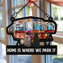 Camping Home Is Where We Park It, You And Me And The Cats - Personalized Window Hanging Suncatcher Ornament