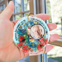 Custom Photo I'm Always With You Memorial - Stained Effect Printed, Personalized Circle Glass Ornament