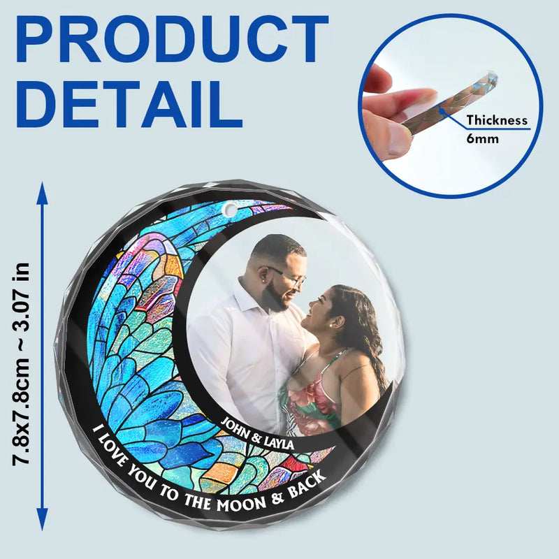 Custom Photo From Our First Kiss Till Our Last Breath Kissing Couple - Stained Effect Printed, Personalized Circle Glass Ornament
