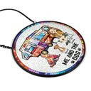 Toi, moi et les chiens en camping - Attrape-soleil personnalisé à suspendre sur un vitrail 