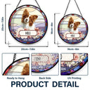 Custom Photo In Loving Memory Dog Cat - Personalized Stained Glass Window Hanging Suncatcher