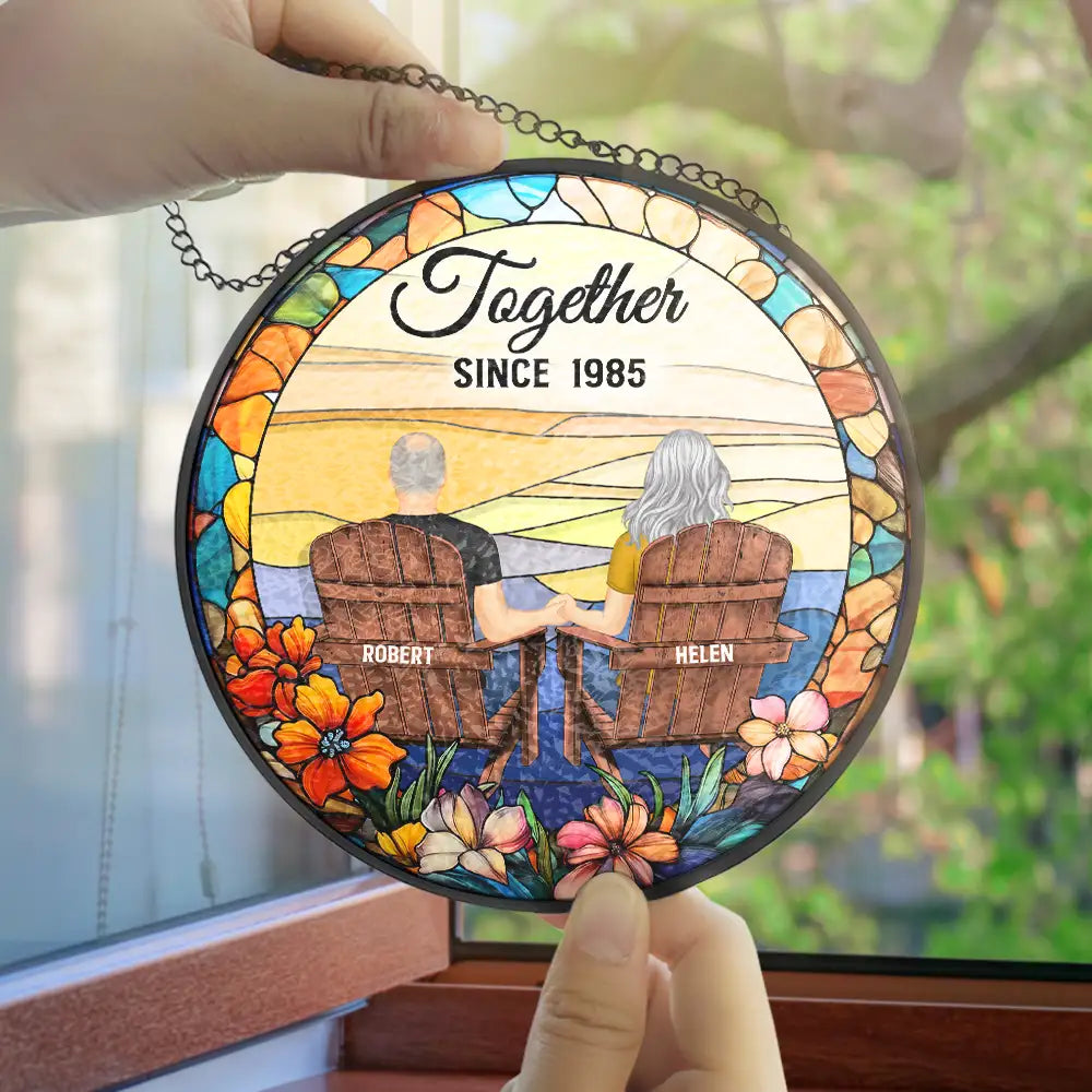You & Me We Got This Couple - Personalized Stained Glass Window Hanging Suncatcher