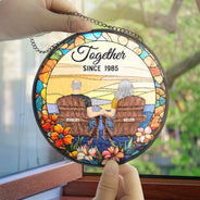 You & Me We Got This Couple - Personalized Stained Glass Window Hanging Suncatcher
