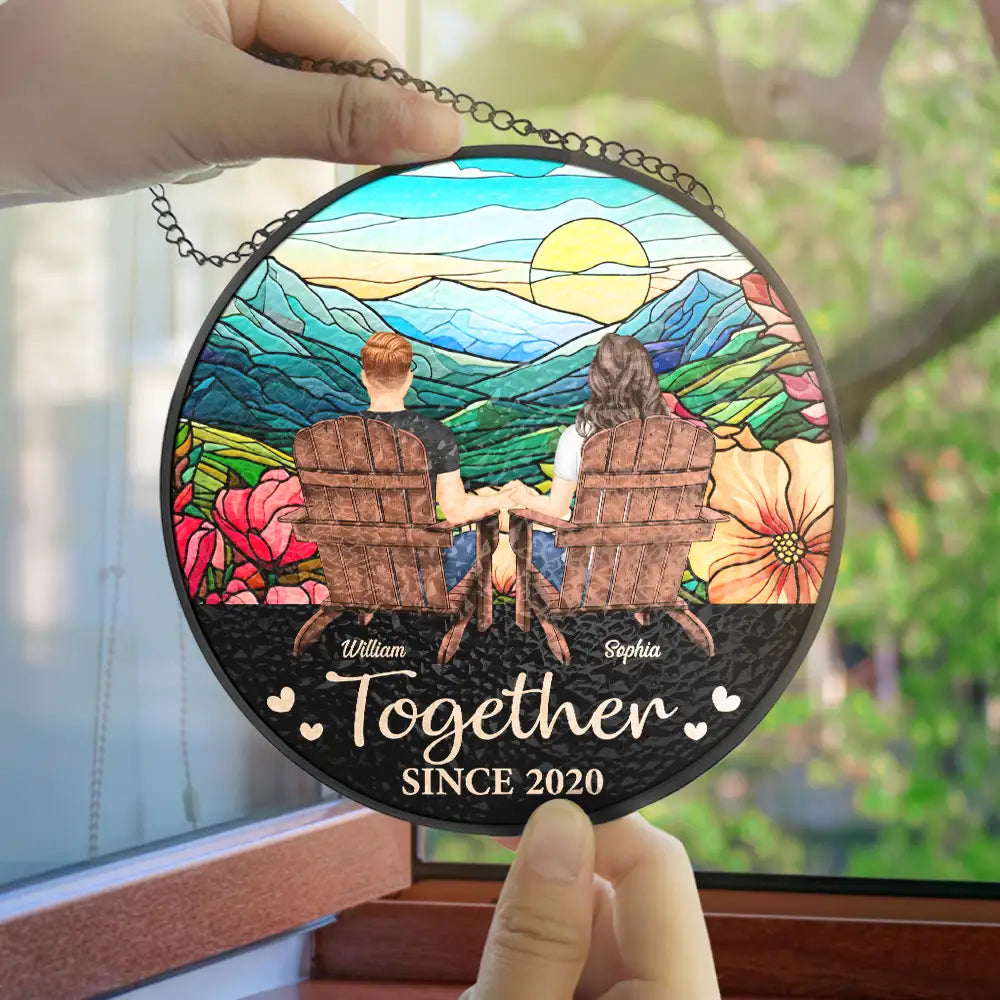 You And Me We Got This Couple - Personalized Stained Glass Window Hanging Suncatcher