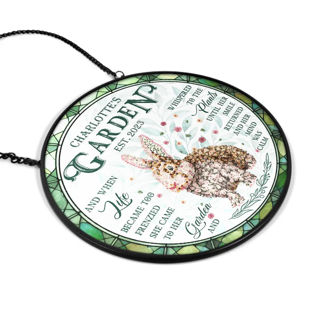 And Find My Soul Garden Floral Art - Personalized Stained Glass Window Hanging Suncatcher