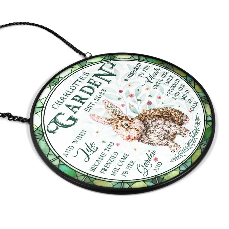 And Find My Soul Garden Floral Art - Personalized Stained Glass Window Hanging Suncatcher