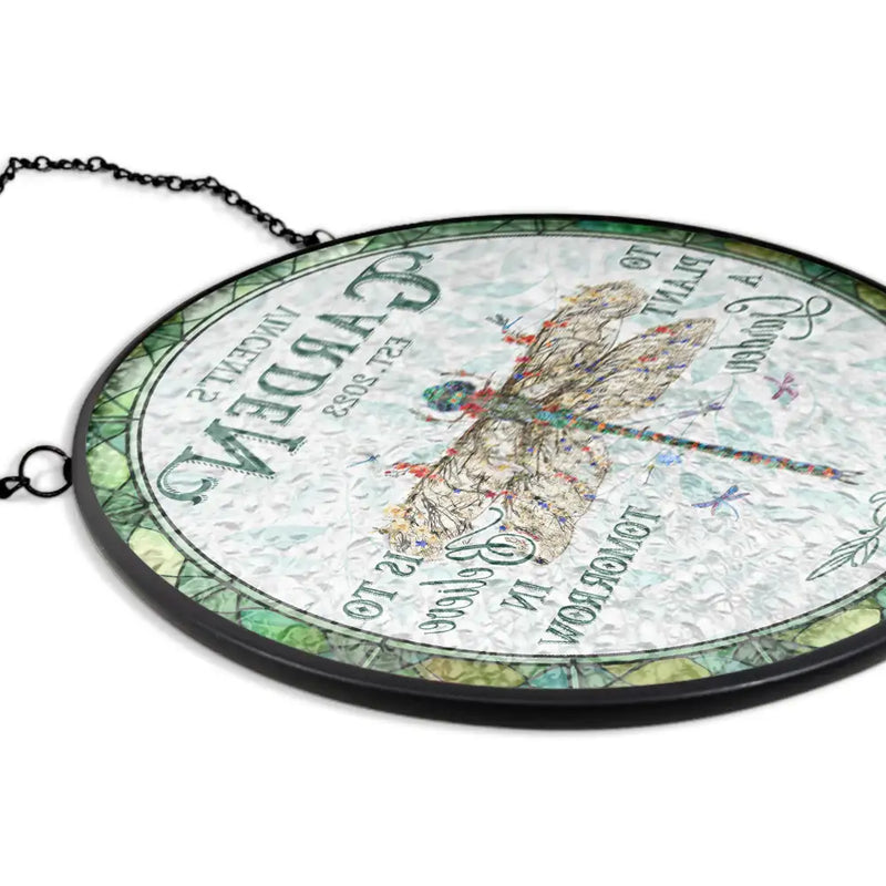 And Find My Soul Garden Floral Art - Personalized Stained Glass Window Hanging Suncatcher