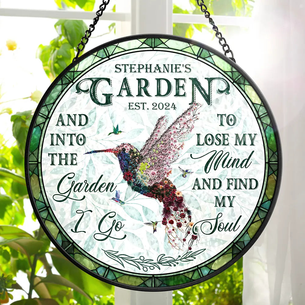 And Find My Soul Garden Floral Art - Personalized Stained Glass Window Hanging Suncatcher