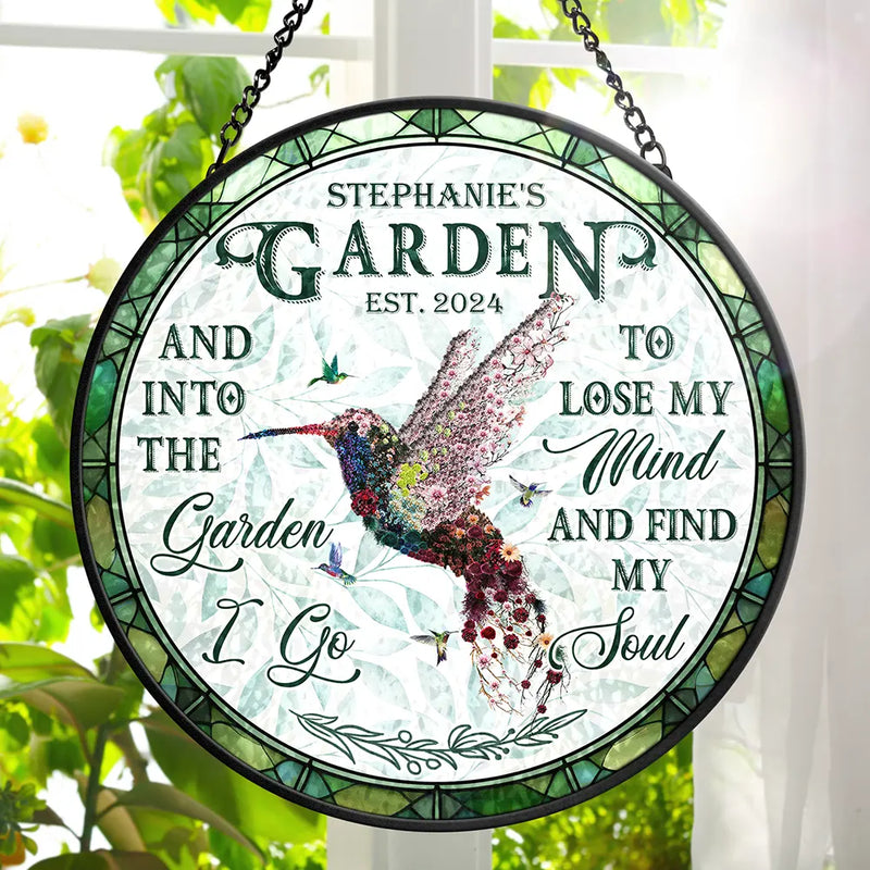 And Find My Soul Garden Floral Art - Personalized Stained Glass Window Hanging Suncatcher