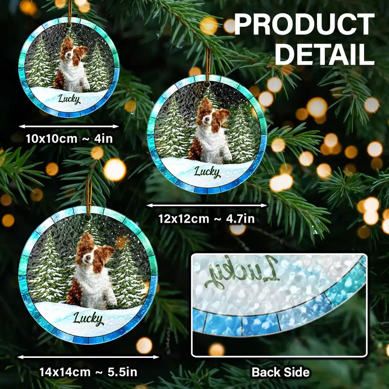 Décoration de Noël personnalisée en vitrail pour amoureux des animaux 