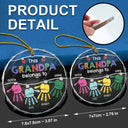This Grandpa Daddy Belongs To Grandkids - Personalized Circle Glass Ornament