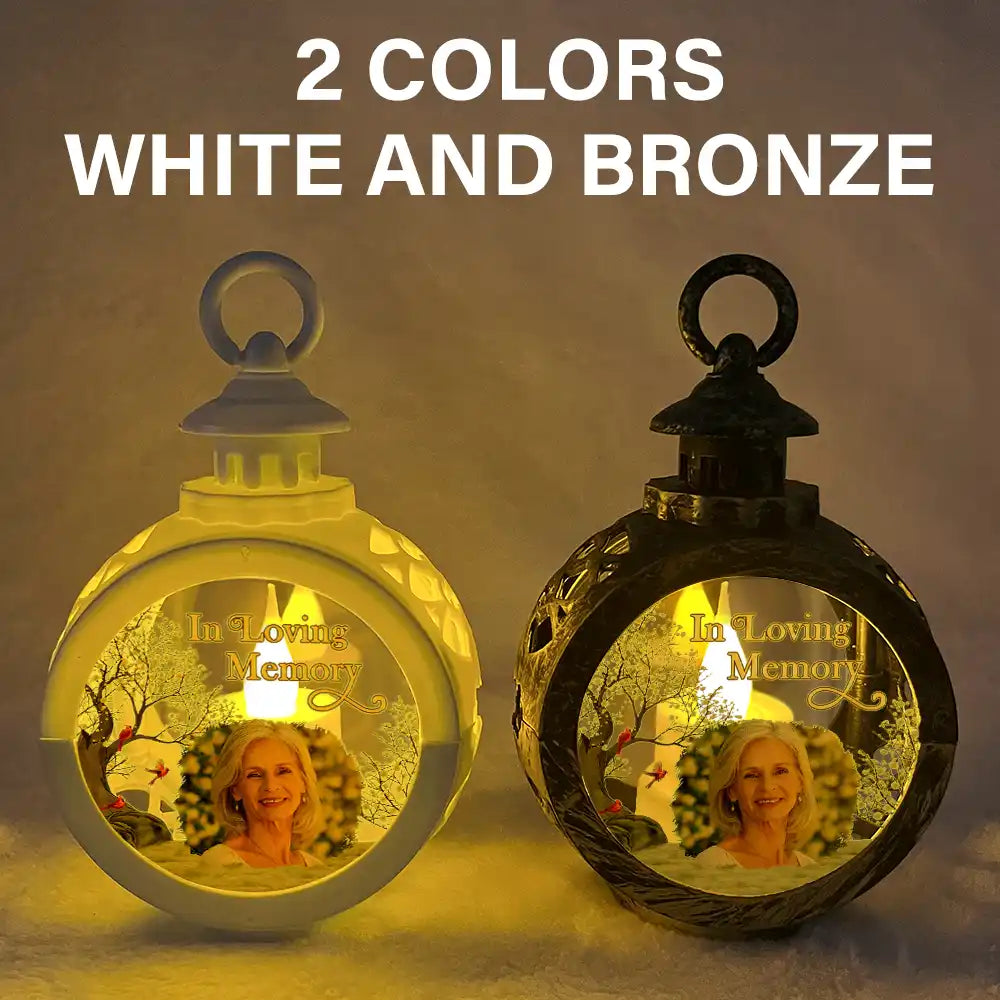 Christmas,Custom Photo,Sad,Family,Memorial,Continue Shopping - Custom Photo Memorial Although You Cannot See Me - Personalized Candlelight Lantern Ornament