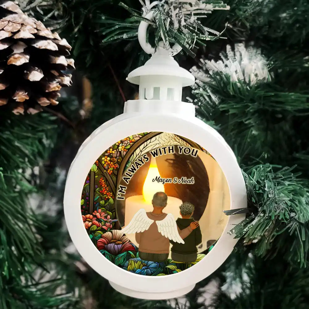 Memorial - Memorial I'm Always With You Mom And Daughter - Personalized Candlelight Lantern Ornament