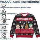 Pet Lovers, Gift For Kids - Protected By Dogs And Cats Funny Pet - Personalized Unisex Ugly Sweater
