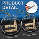 Custom Family Name Crossword Scrabble - Personalized Glass Ornament