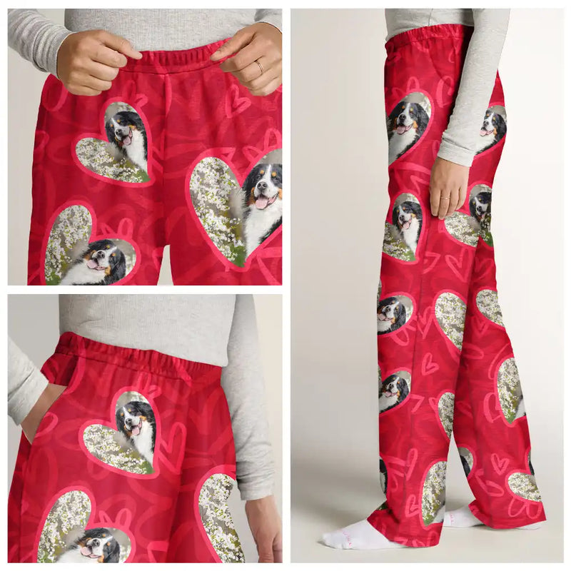 Gift For Couples, Gift For Wife, Gift For Husband - Custom Photo I Love My Wife Full Heart - Personalized Pajama Pants