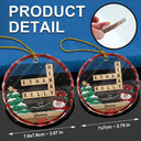 Gift For Grandparents - Papa Nana Snowman Crossword Scrabble - Personalized Circle Glass Ornament