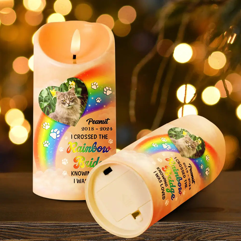 Memorial, Pet Lovers, Dog Lovers, Cat Lovers - Custom Photo A Piece Of My Heart Miss You Memorial - Personalized Flameless LED Candle