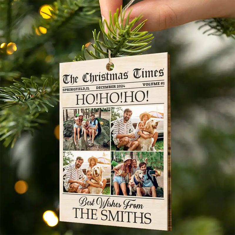 Family, Gift For Bestie - Custom Photo The Christmas Times What A Year For Family And Friends - Personalized Custom Shaped Wooden Ornament