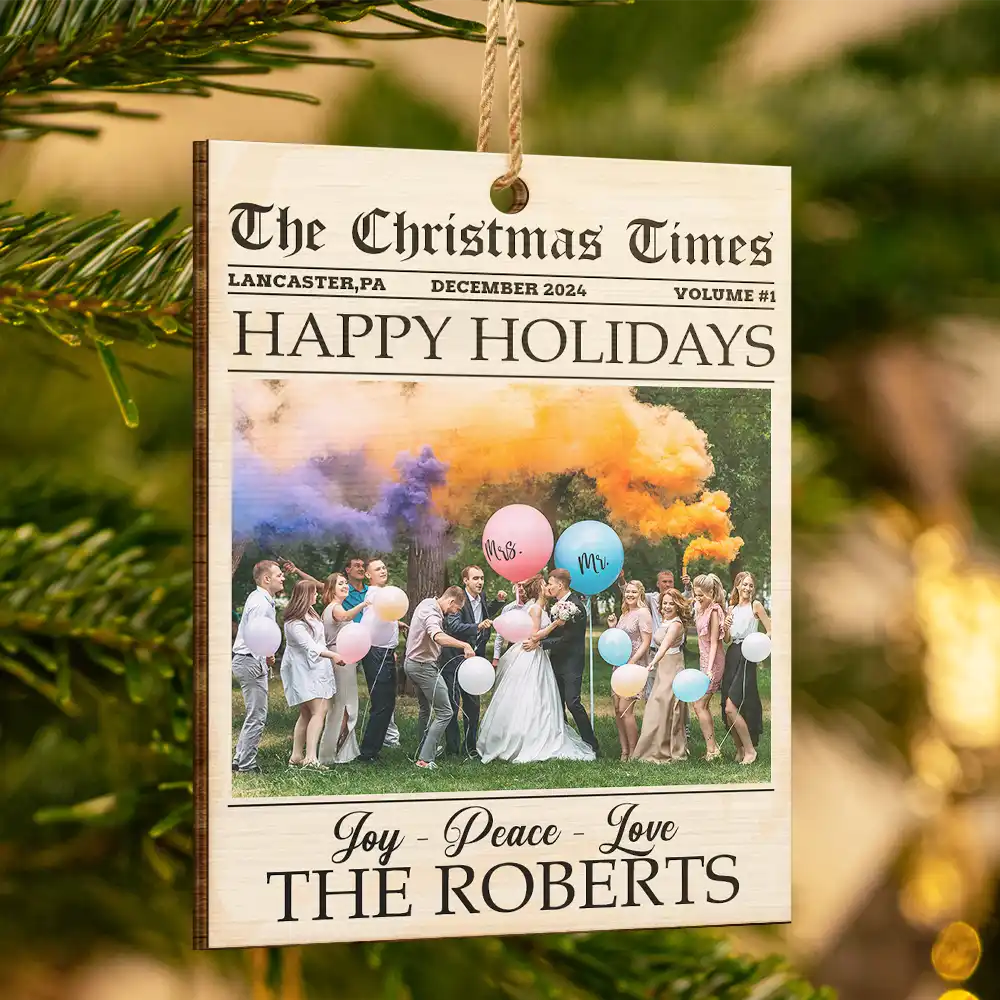 Family, Gift For Bestie - Custom Photo The Christmas Times What A Year For Family And Friends - Personalized Custom Shaped Wooden Ornament