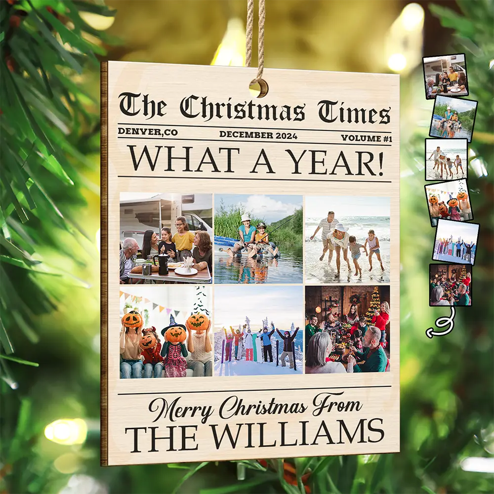 Family, Gift For Bestie - Custom Photo The Christmas Times What A Year For Family And Friends - Personalized Custom Shaped Wooden Ornament