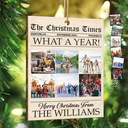 Family, Gift For Bestie - Custom Photo The Christmas Times What A Year For Family And Friends - Personalized Custom Shaped Wooden Ornament