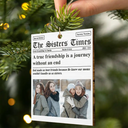 Christmas,Custom Photo,Happy,Gift For Bestie - Custom Photo The Bestie Times From Friendship To Family - Personalized Custom Shaped Wooden Ornament