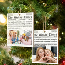 Christmas,Custom Photo,Happy,Gift For Bestie - Custom Photo The Bestie Times From Friendship To Family - Personalized Custom Shaped Wooden Ornament