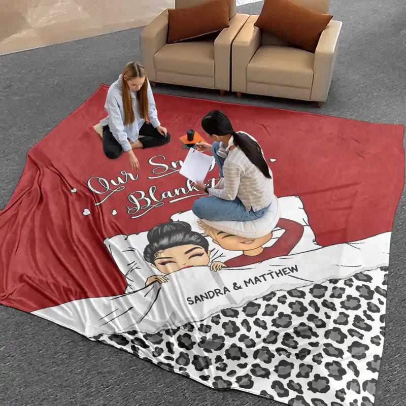 Gift For Couples, Gift For Husband, Gift For Wife, Gift For Boyfriend, Gift For Girlfriend - Couple Our Snuggle Blanket - Personalized Oversized Blanket