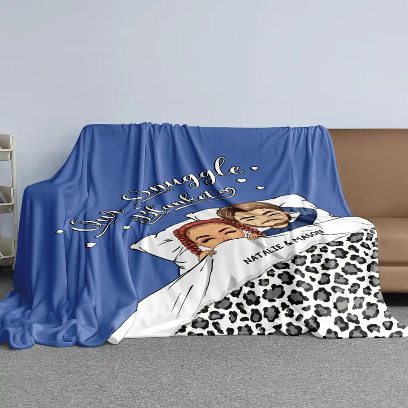 Gift For Couples, Gift For Husband, Gift For Wife, Gift For Boyfriend, Gift For Girlfriend - Couple Our Snuggle Blanket - Personalized Oversized Blanket