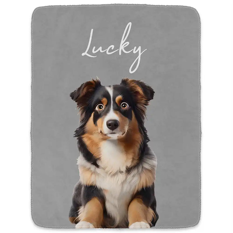 Dog Lovers, Cat Lovers, Pet Lovers - Custom Photo Cartoon Portrait Dog Cat - Personalized Fleece Blanket, Sherpa Blanket
