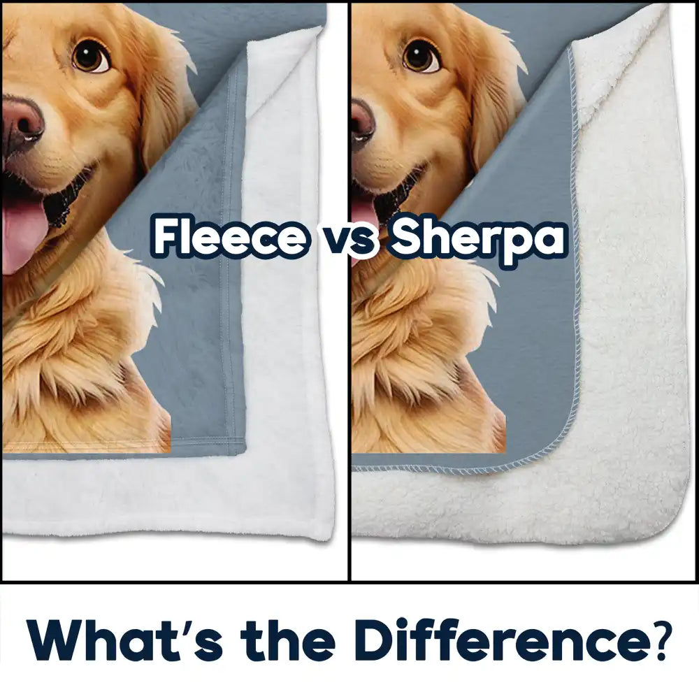 Dog Lovers, Cat Lovers, Pet Lovers - Custom Photo Cartoon Portrait Dog Cat - Personalized Fleece Blanket, Sherpa Blanket
