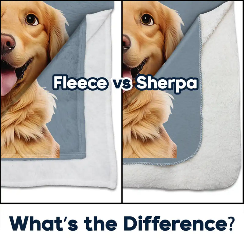 Dog Lovers, Cat Lovers, Pet Lovers - Custom Photo Cartoon Portrait Dog Cat - Personalized Fleece Blanket, Sherpa Blanket
