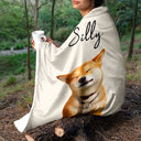 Dog Lovers, Cat Lovers, Pet Lovers - Custom Photo Cartoon Portrait Dog Cat - Personalized Fleece Blanket, Sherpa Blanket
