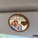 Love,Gift For Couples,Gift For Husband,Gift For Wife,Gift For Girlfriend - Custom Photo Cartoon Portrait Drive Safe I Love You Couple - Personalized Custom Shaped Car Visor Clip