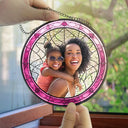 Happy,Gift For Mother,Gift For Grandma,New baby - Custom Photo Cartoon Portrait Mom Mother Grandma - Personalized Stained Glass Window Hanging Suncatcher