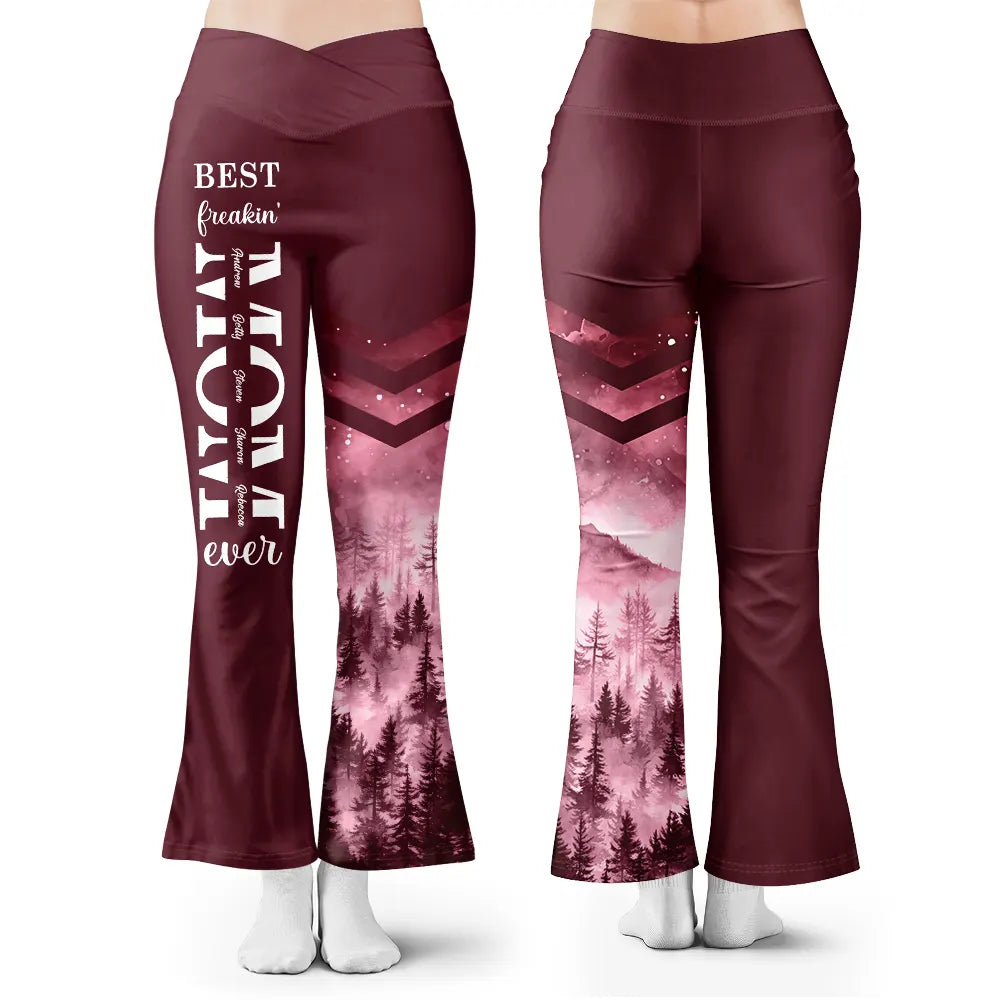 Gift For Mother,Happy - For Mother Wife Best Freakin' Mom Ever - Personalized Leggings