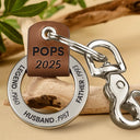 Gift For Grandpa,Gift For Father - Legend Husband Dad Papa I Just Get Better - Personalized Leather Coordinates Keychain