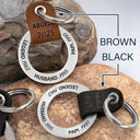 Gift For Grandpa,Gift For Father - Legend Husband Dad Papa I Just Get Better - Personalized Leather Coordinates Keychain