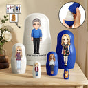 Family,Happy - Custom Photo Cartoon Full Portrait Family Couple Besties - Personalized Portrait Nesting Doll