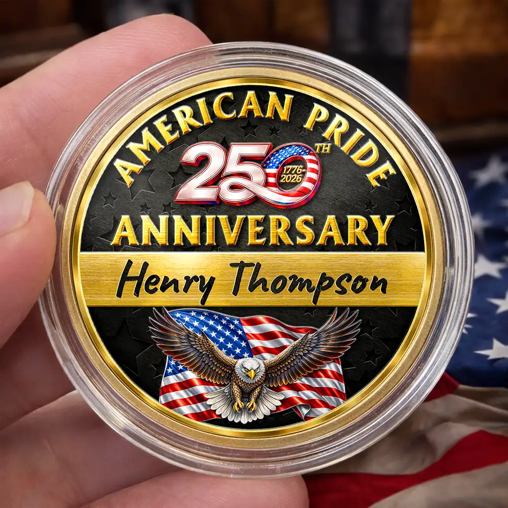 America 250th,Independence Day - America 250th Anniversary US Pride Patriotic Eagle - Personalized Commemorative Keepsake Coin
