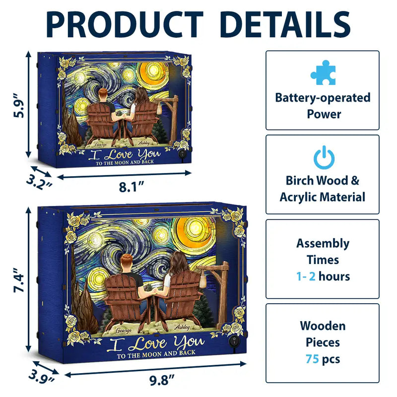 Gift For Couples,Love,Vector - Couple You And Me We Got This Starlit Night - Personalized DIY Book Nook Kit