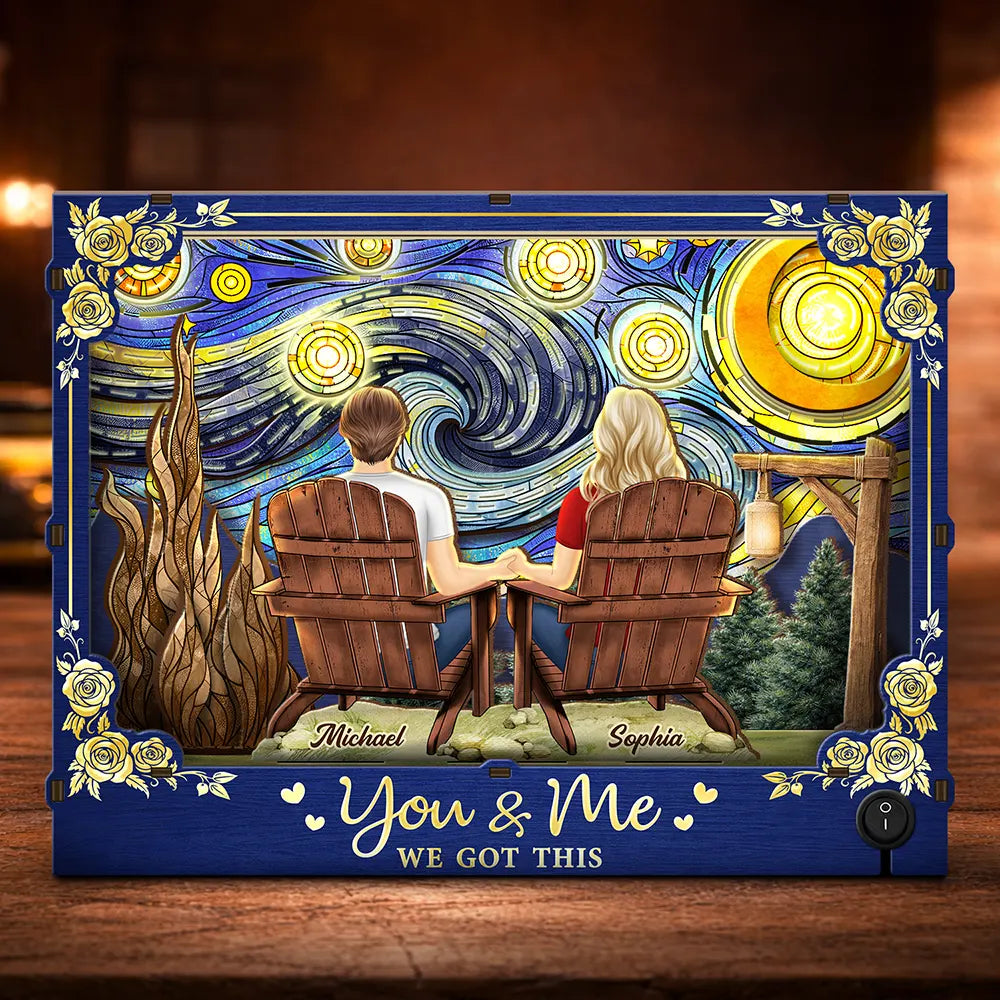 Gift For Couples,Love,Vector - Couple You And Me We Got This Starlit Night - Personalized DIY Book Nook Kit